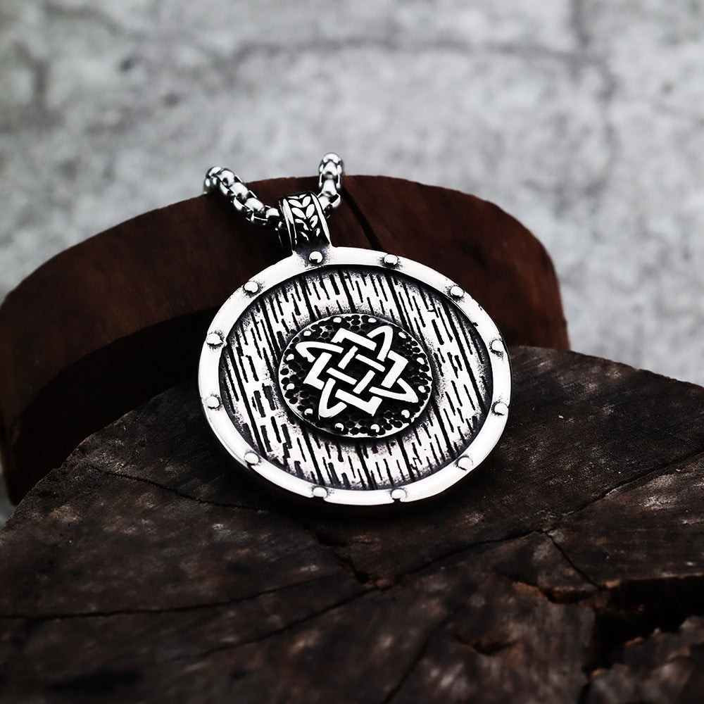 Nordic Viking Pendant Personality Shield Rune Necklace for Men