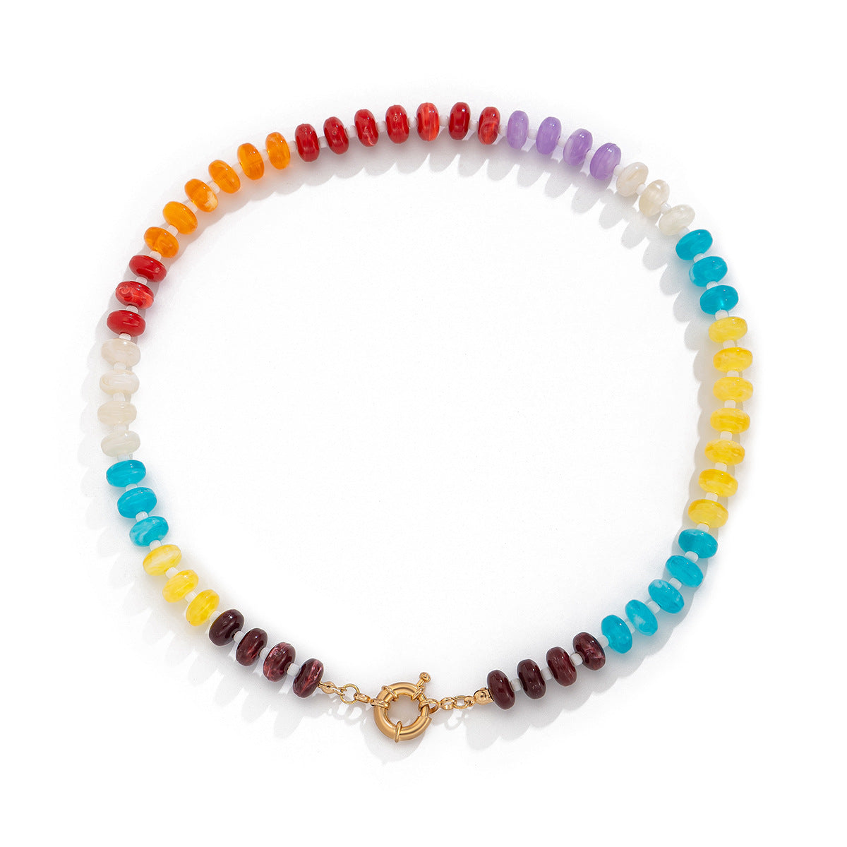 Rainbow Acrylic Beaded Necklace Collection