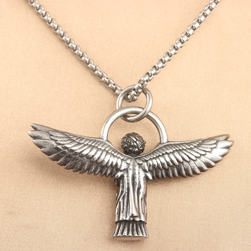 European And American Stainless Steel Angel Boy Pendant