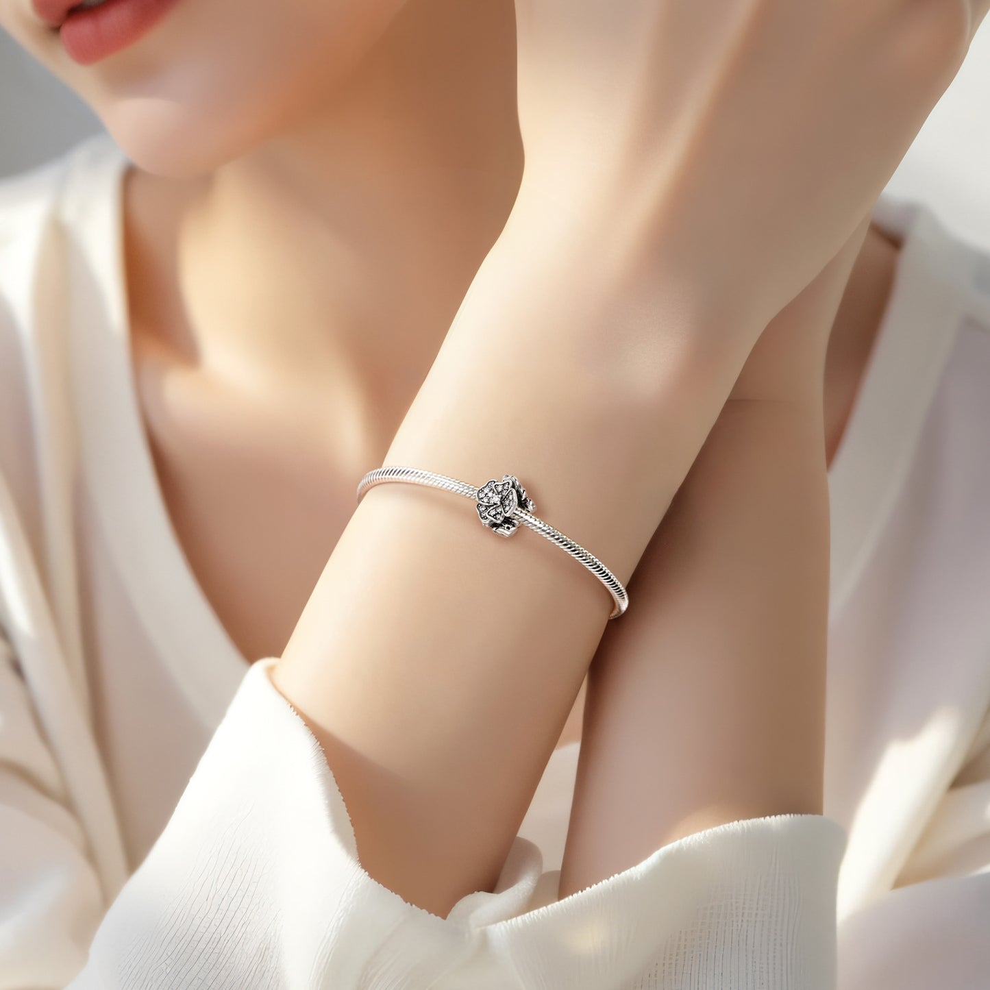 Planderful Jewelry Zircon Flower Beading Pendant