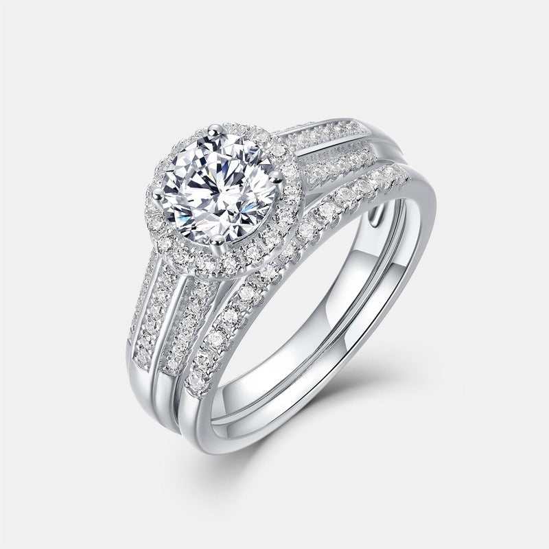 Planderful Stackable Moissanite Sterling Silver Ring – 6.5 × 6.5 mm, 1 ct – Style 4