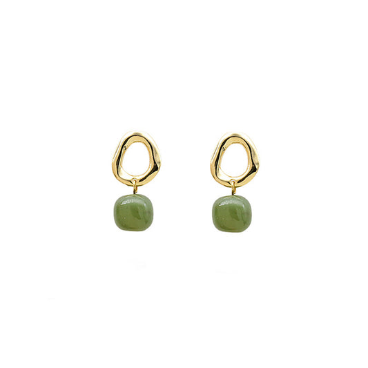 Fortune's Favor Sterling Silver and Jade Ear Clip Earrings