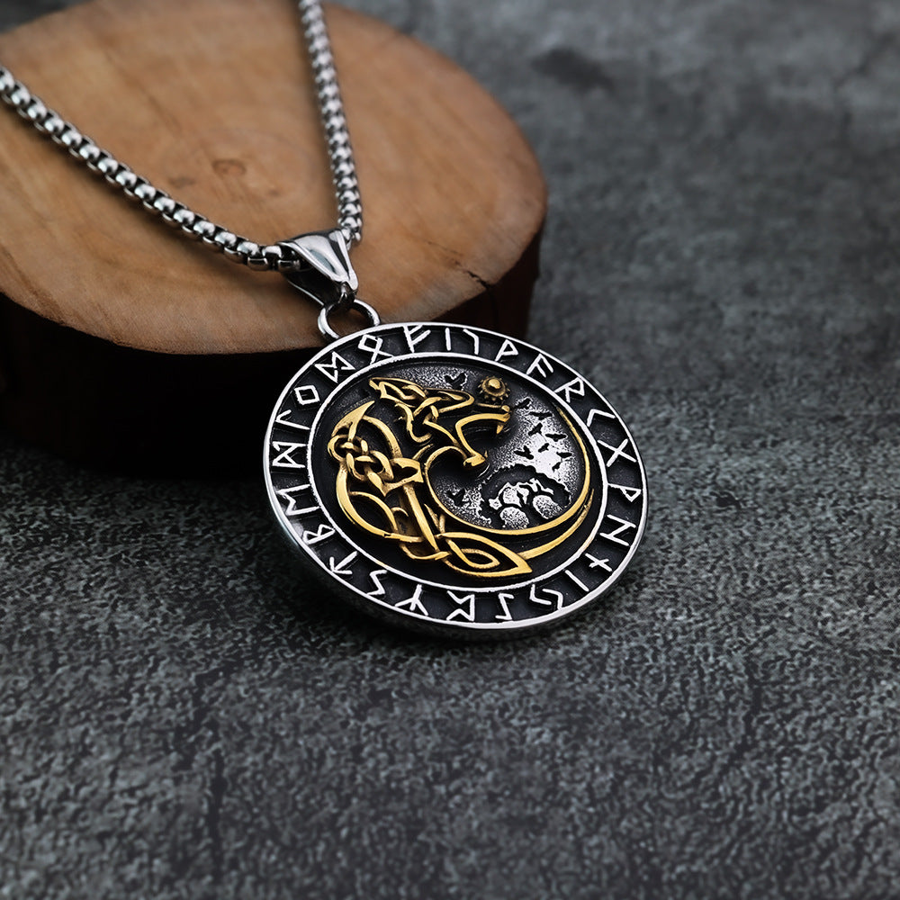 European and American Style Viking Celtic Wolf Pendant for Men
