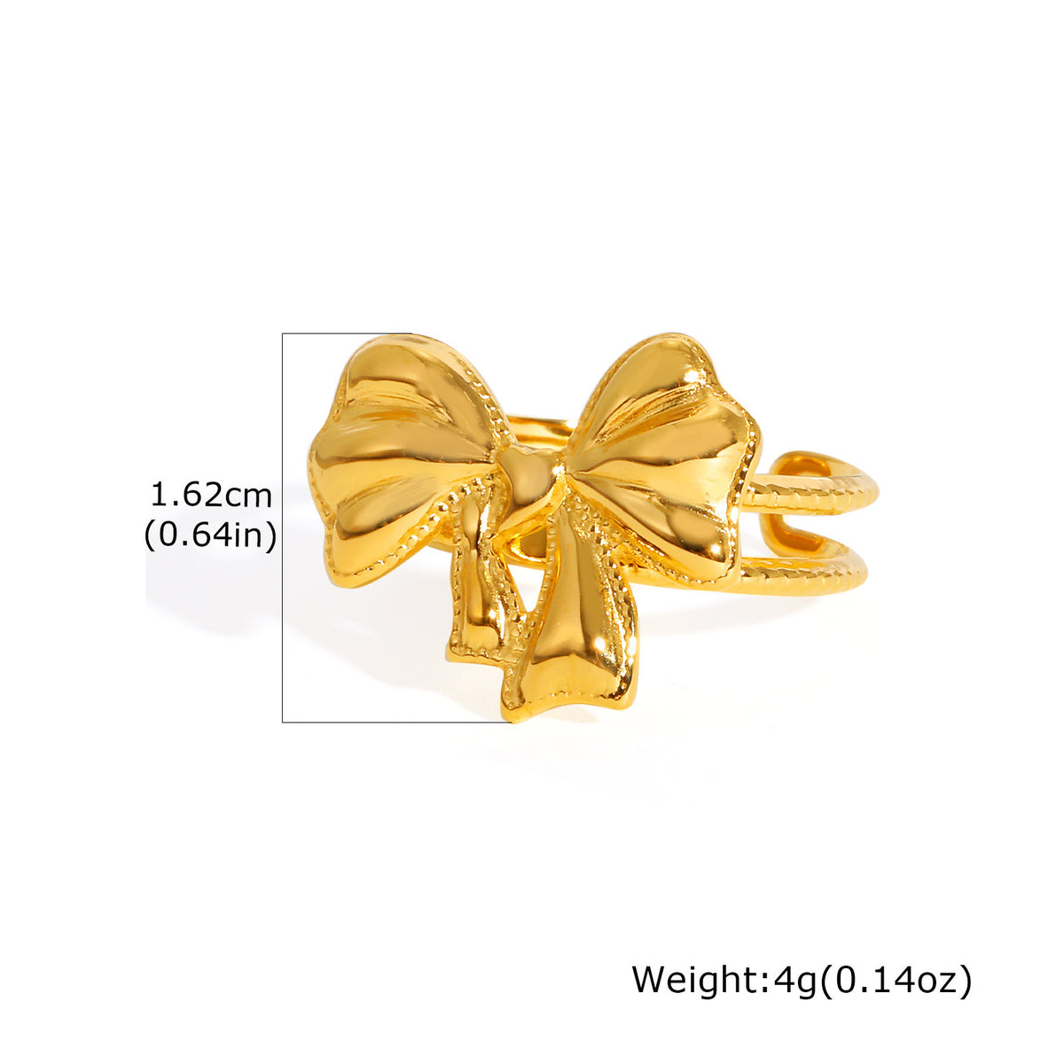 Stainless Steel Cold Wind – Butterfly Heart-Shaped Open Ring