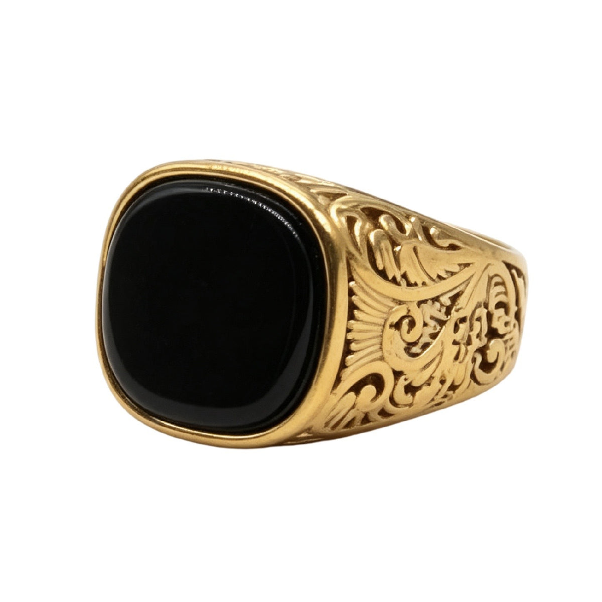 Floral Gemstone Titanium Steel Ring