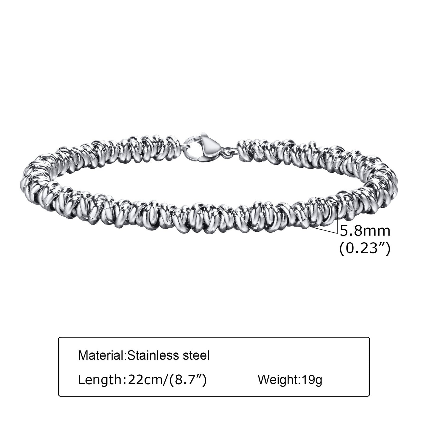 Stainless Steel Fashion Simple Unisex Open Ring Bracelet