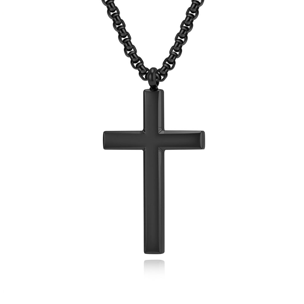 Planderful Stainless Steel Cross Pendant Necklace For Men Durable Trendy Chain Jewelry Autumn New Release