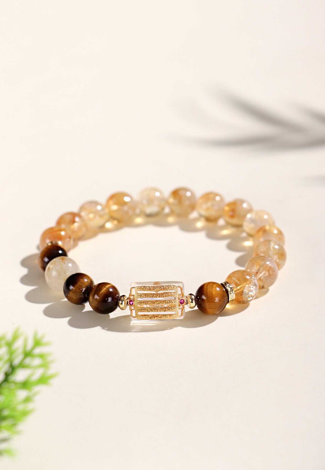Planderful Fortune's Favor Bracelet – Elegant Crystal Design with Yellow Tiger Eye