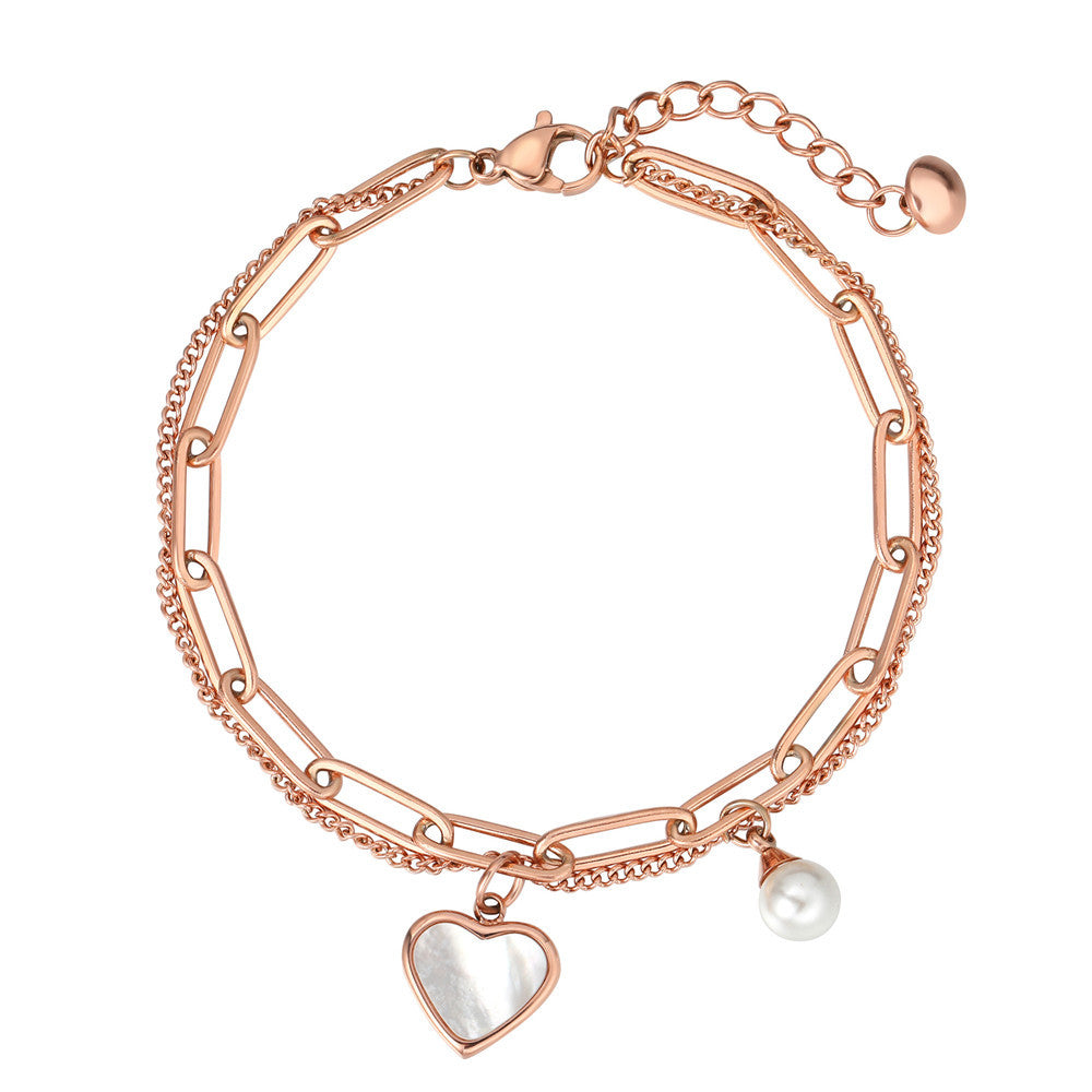 Mother Of Pearl Titanium Steel Bracelet For Women By Planderful Everyday Genie Statement Jewelry