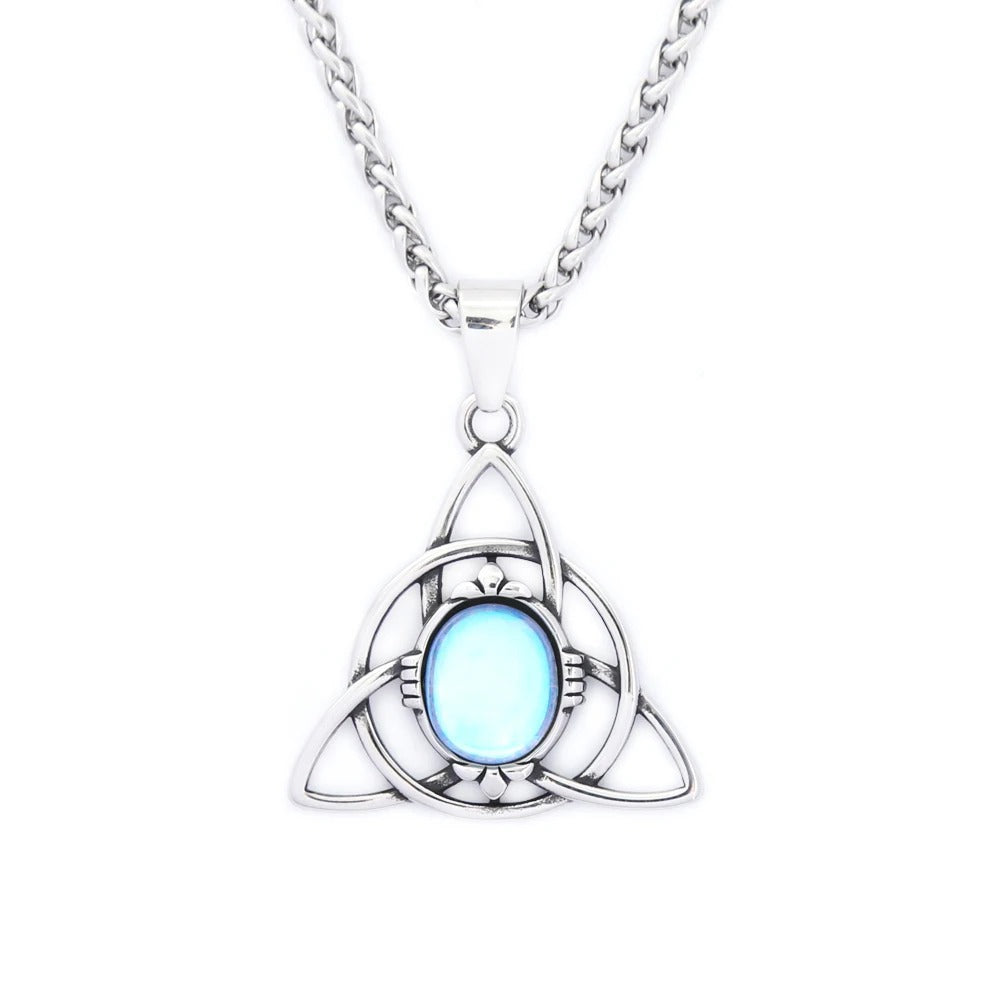 Celtic Witch Stainless Steel Men's Pendant Necklace