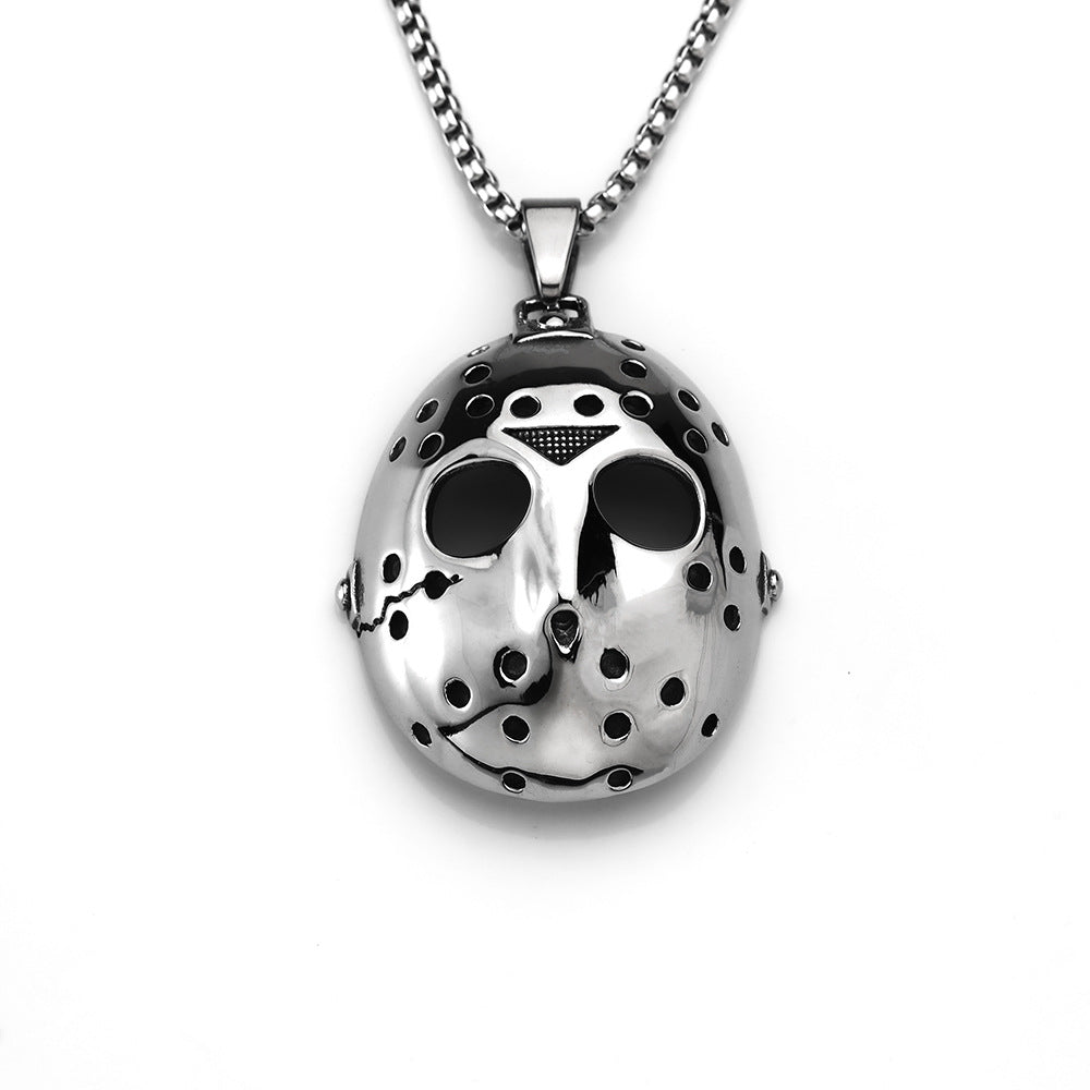 European and American Retro Stainless Steel Jason Mask Pendant for Men