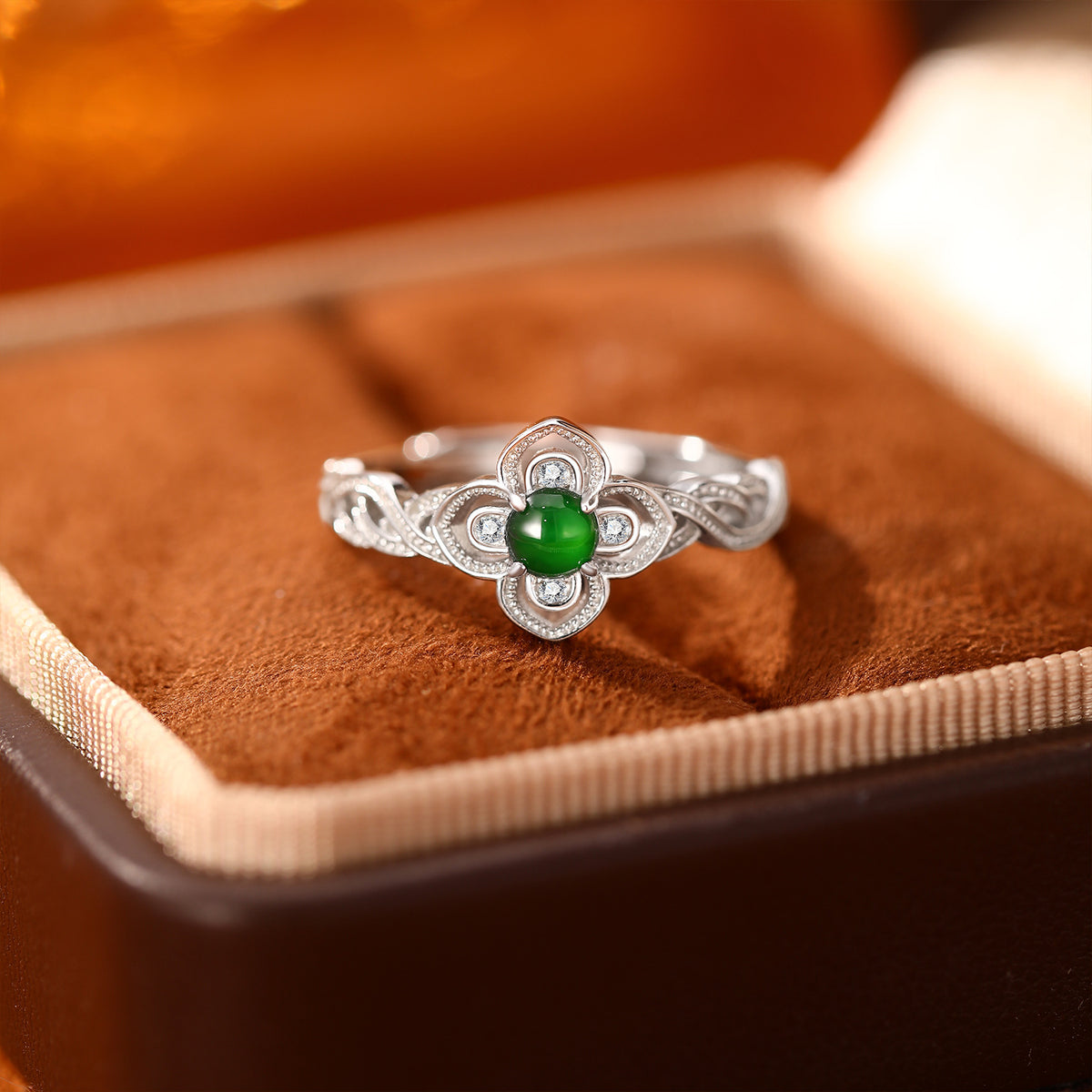Clover Inlaid S925 Sterling Silver Women's Ring