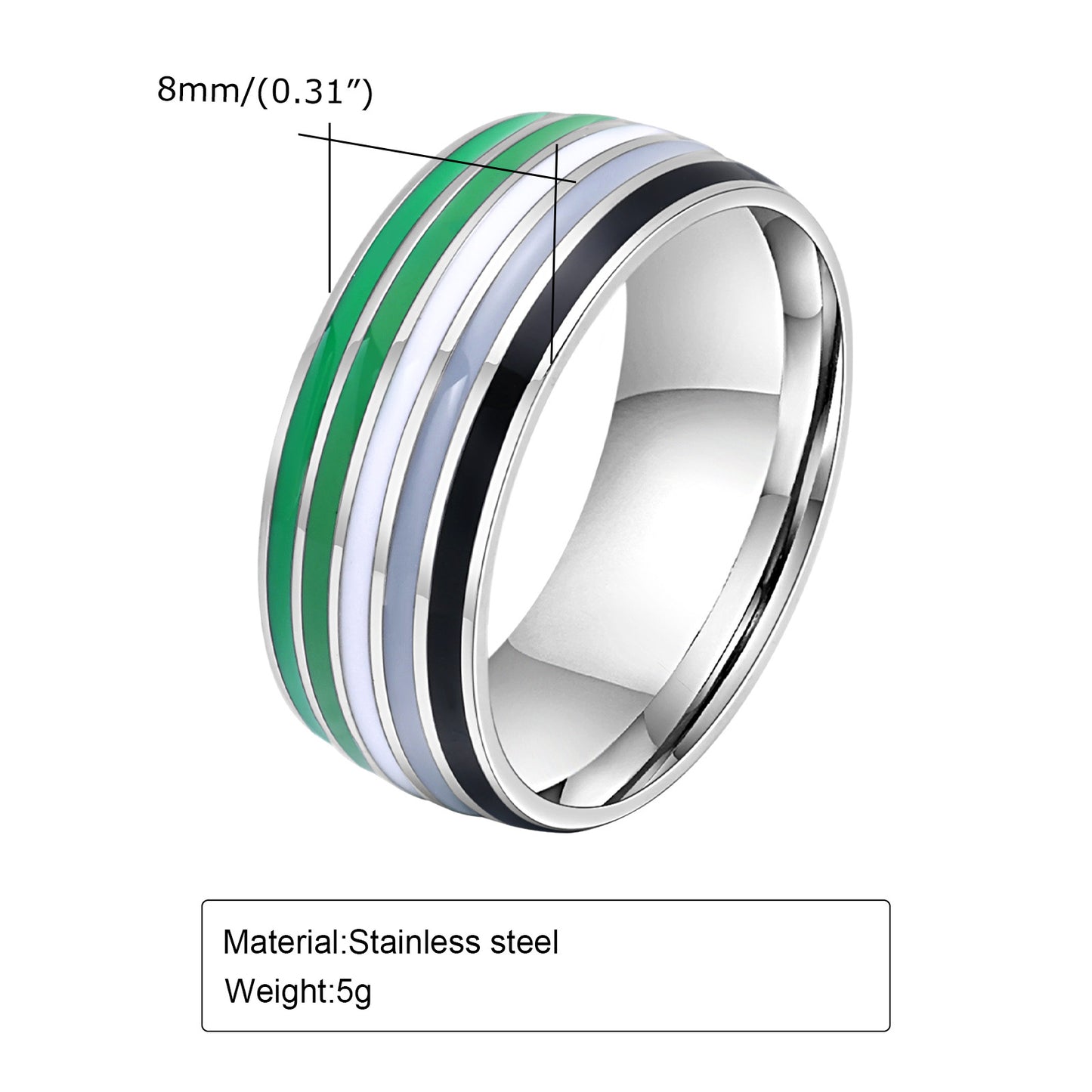 Colorful Titanium Steel Bunting Rings For Men Planderful