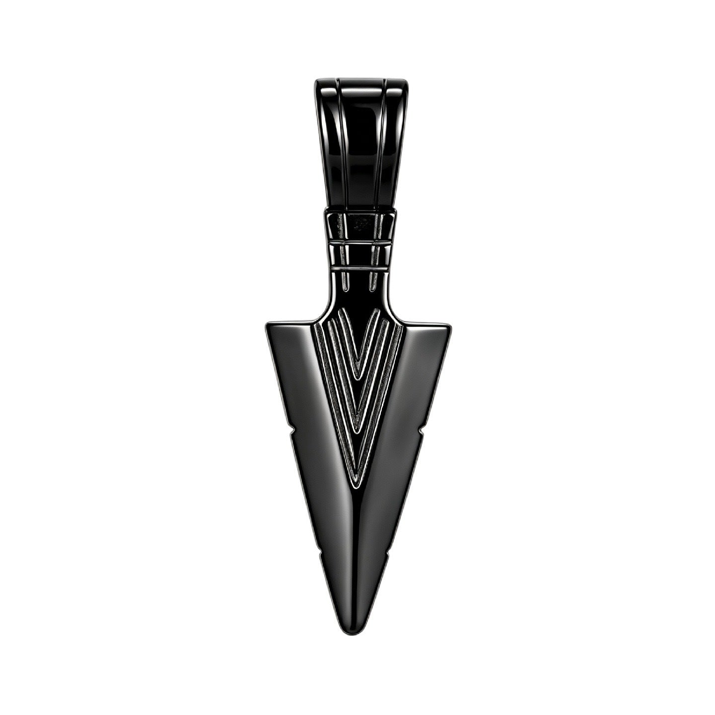Triangular Titanium Pendant Unisex Protection Statement Bold Planderful Everyday Genie