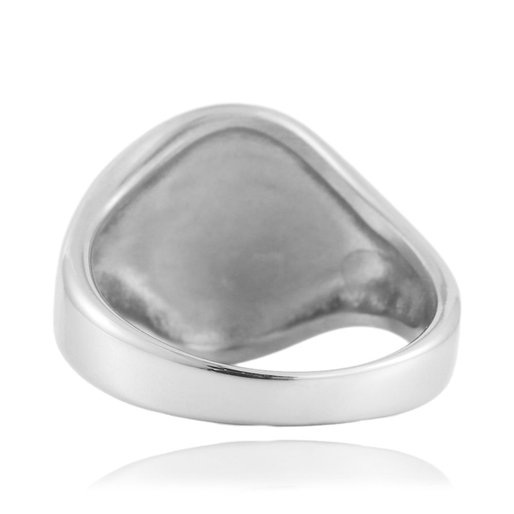 Stylish Titanium Steel Glossy Versatile Rings for Men and Women - Oval Design