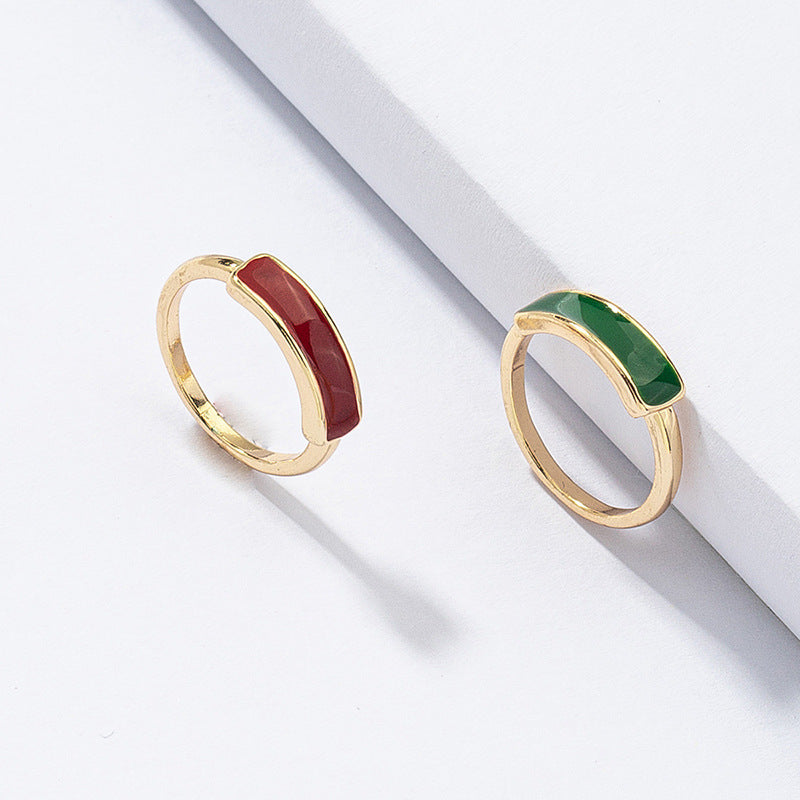 Glazed Ring Sets: Trendy Summer Jewelry Collection for Europe and America