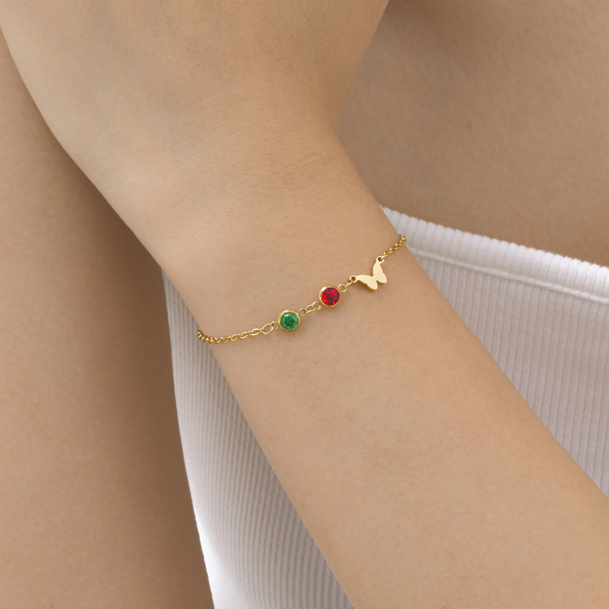 Cross Butterfly Zircon Stainless Steel Bracelet Unisex