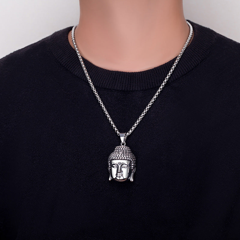 Steel Necklace – Vintage Tathagata Pendant