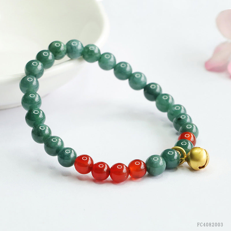 Blue Water Jadeite Agate Style 3 Beaded Bracelet