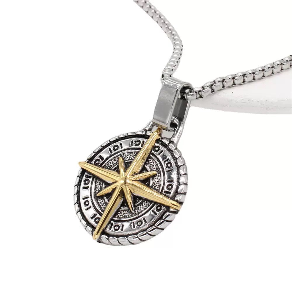 Planderful Cross Compass Pendant Necklace For Men Stainless Steel Durable From Everyday Genie Collection Gift Ready