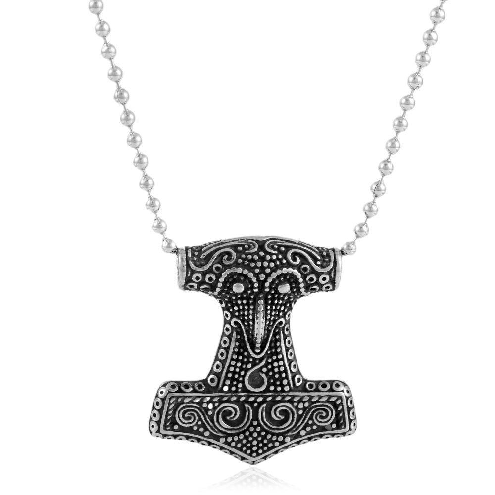 European And American Stainless Steel Raytheon Hammer Pendant Necklace