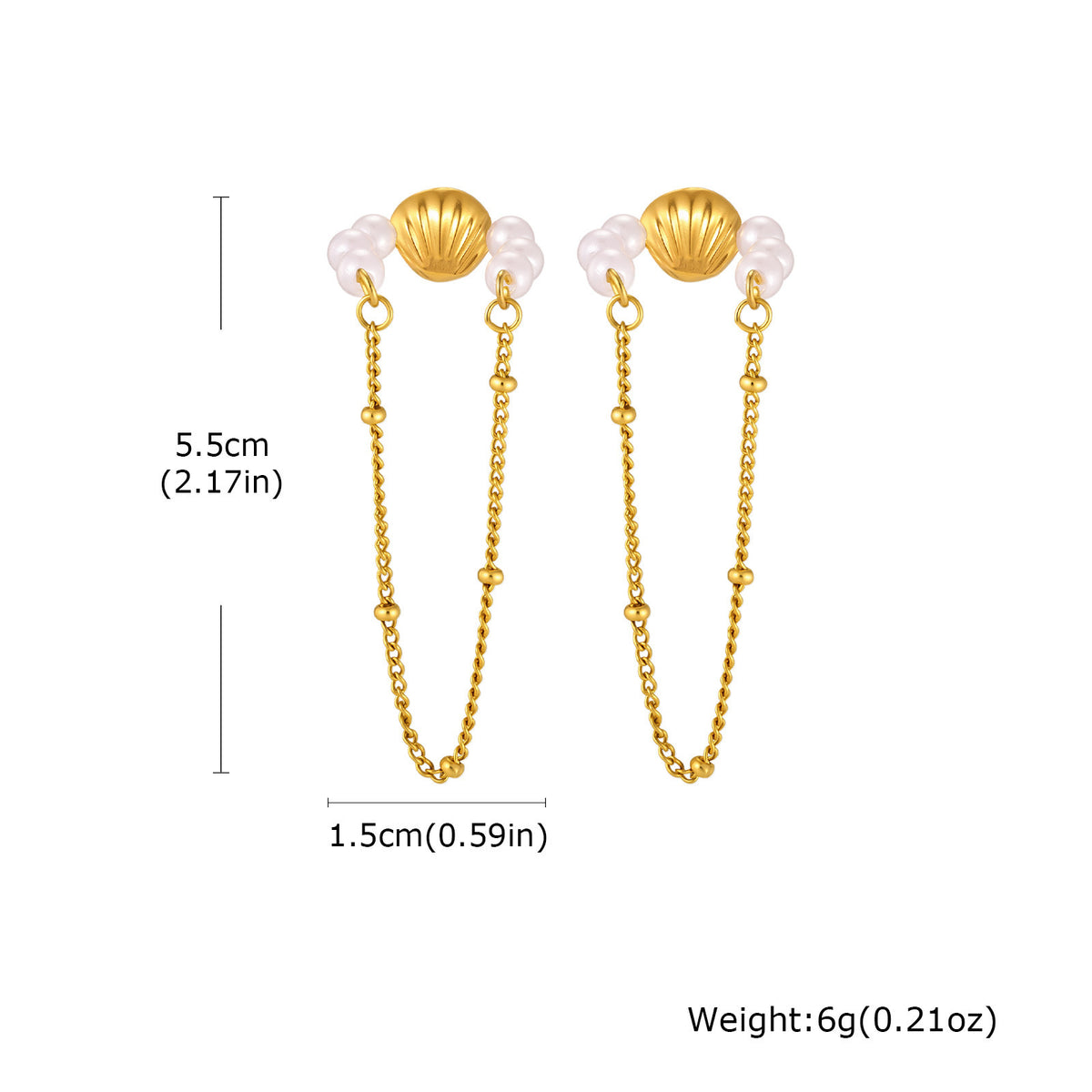 Stainless Steel Pearl Earrings
