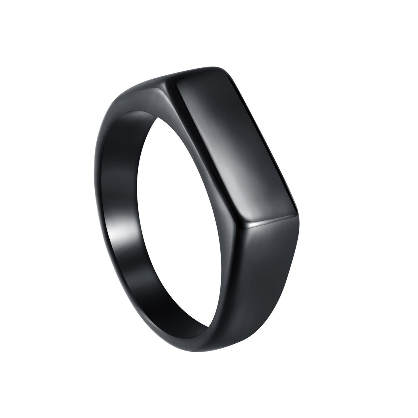 Planderful Titanium Steel Rectangular Ring Unisex Retro Personality Casting Protection Statement Jewelry