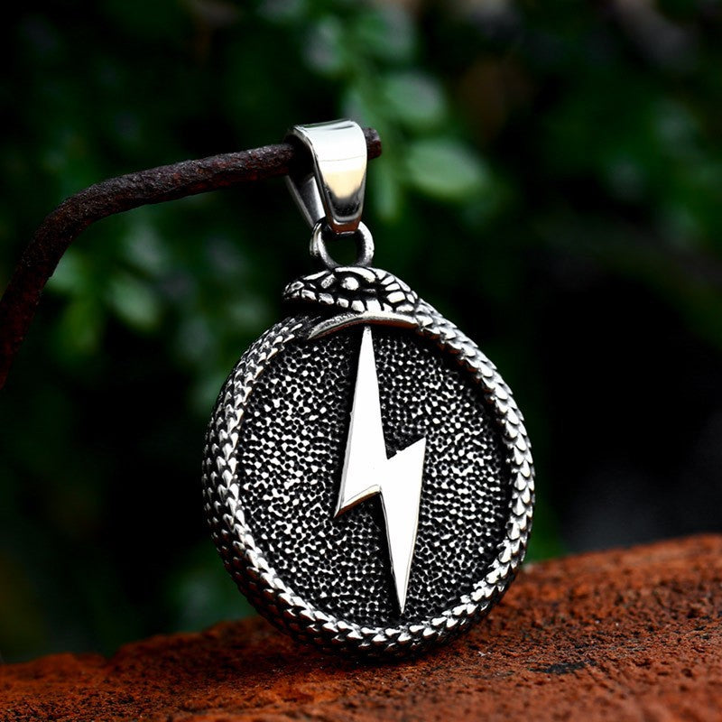 Stainless Steel Ouroboros Pendant – Titanium Steel Necklace