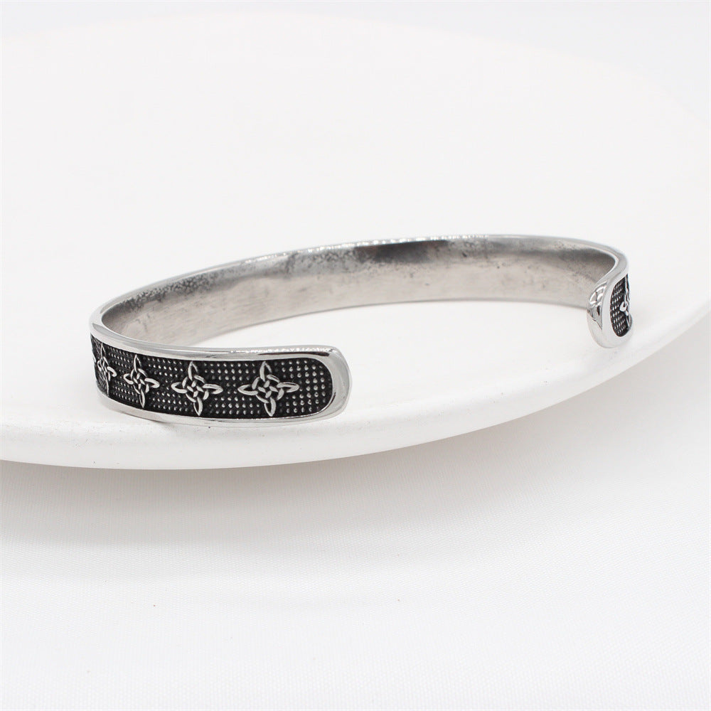 Planderful Everyday Genie – Retro Nordic Viking Celtic Titanium Steel Bracelet
