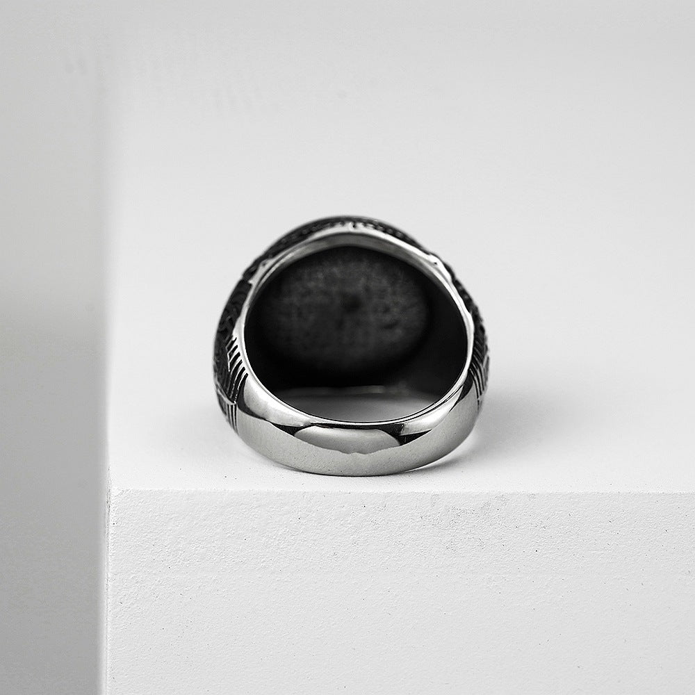 Vintage Nordic Stainless Steel Men's Ring Viking Tree of Life Celtic Knot