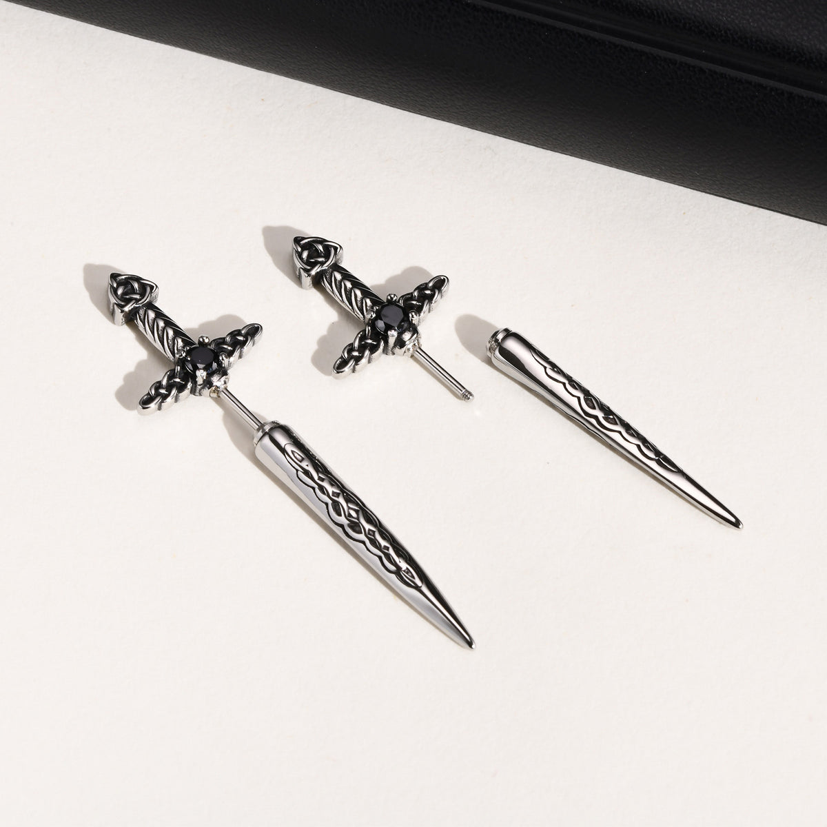 Stainless Steel Vintage Black Earrings
