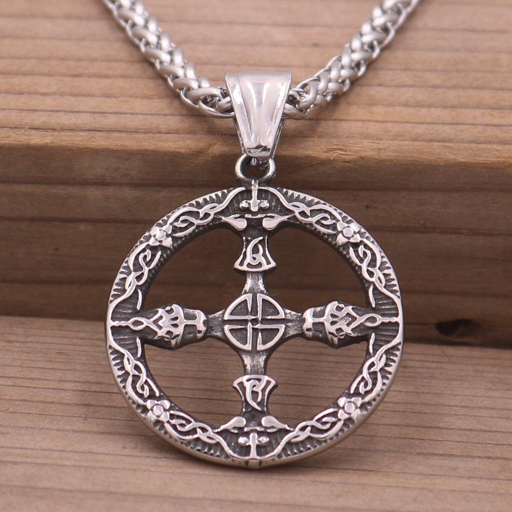 Legendary Viking Compass Necklace - Norse Legacy Collection - Titanium Steel Waterproof Talisman Jewelry for Men