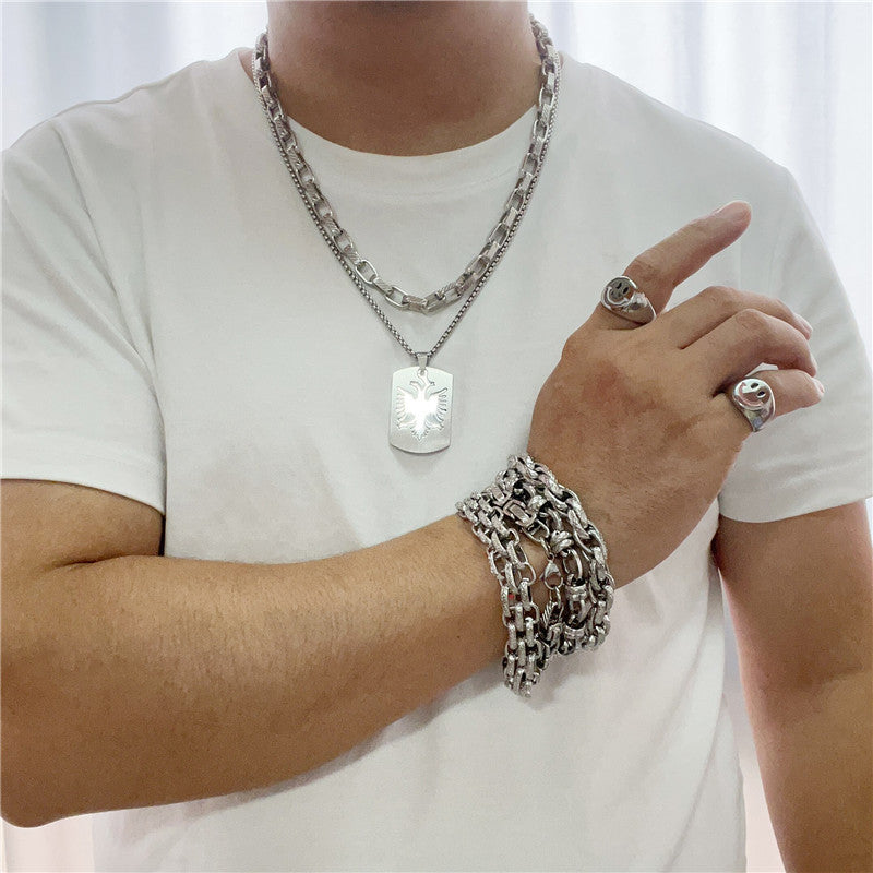 Stylish Personalized Titanium Steel Eagle Pendant Necklace for Men