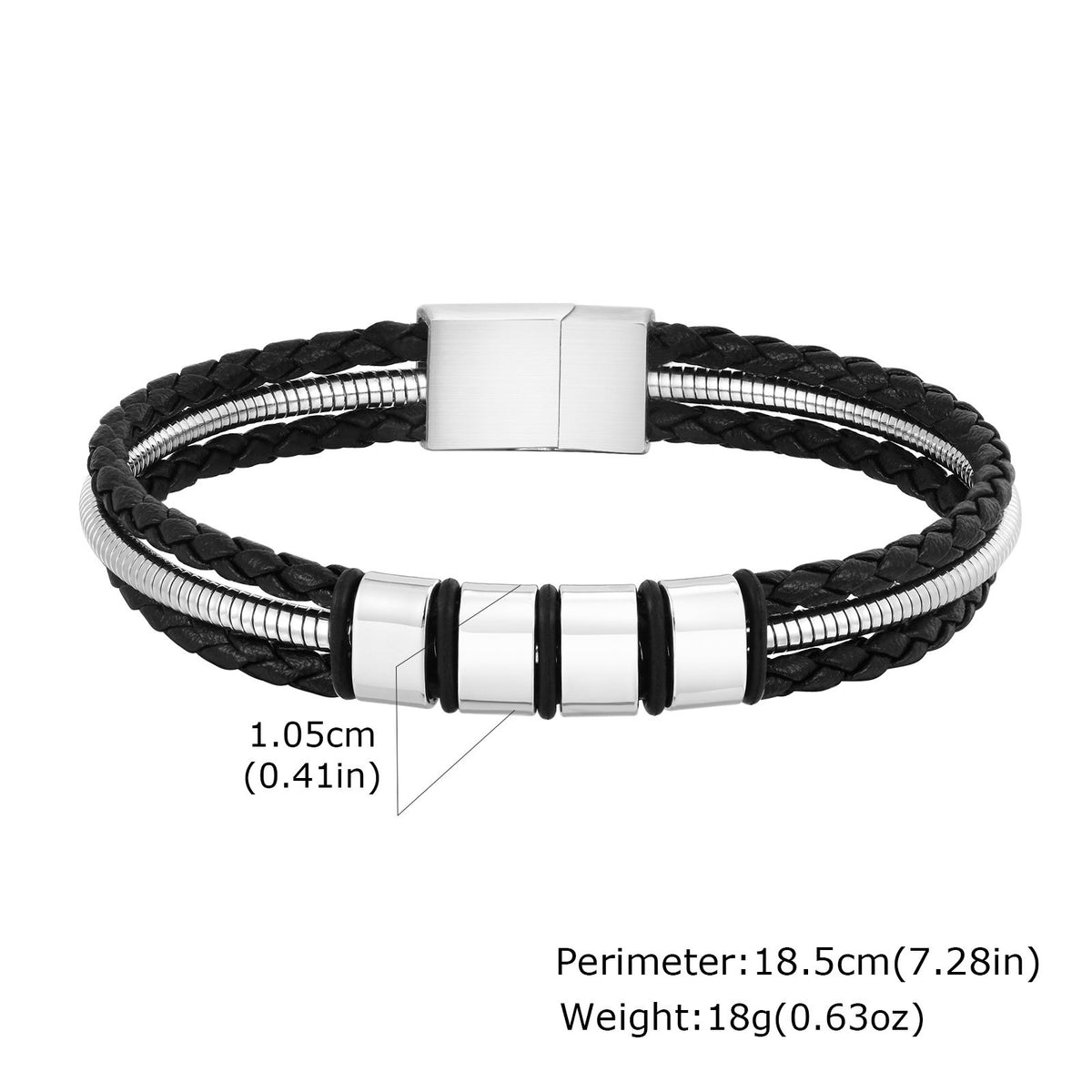 Vintage Black Stainless Steel Bracelet for Men