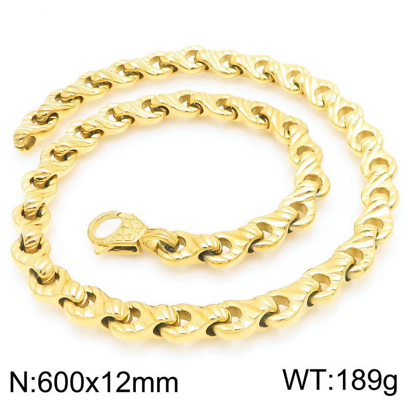 Stainless Steel Interlocking Handcuff Bracelet Punk Style