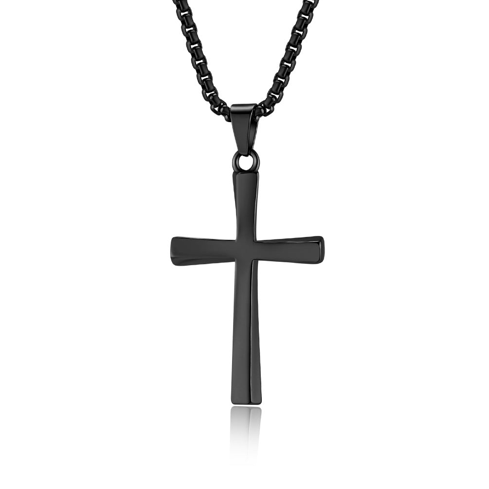 Twisted Titanium Steel Cross Necklace for Men - Personalized Pendant