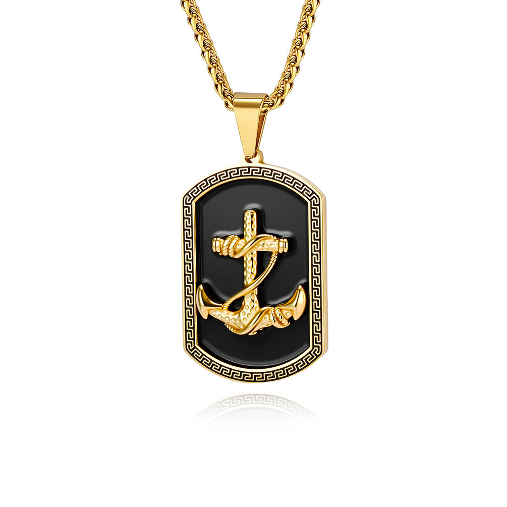 Stainless Steel Vintage Gold-Plated Necklace