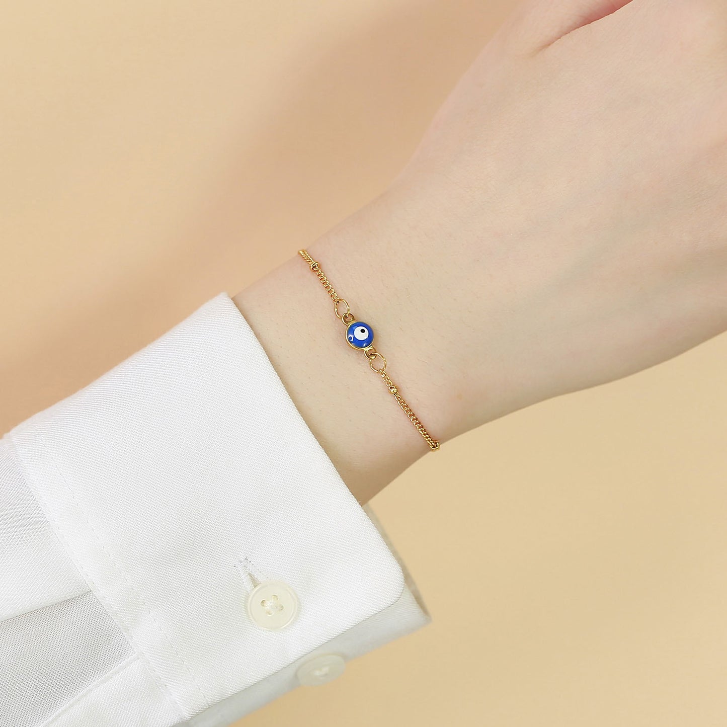 Stainless Steel Devil's Eye Bracelet Gold Women's Fashion Jewelry