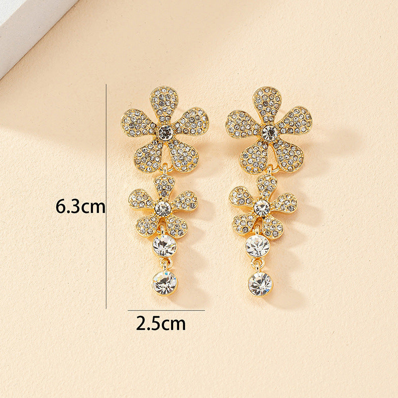 Luxurious Vienna Verve Metal Flower Earrings - Elegant Fashion Accessories