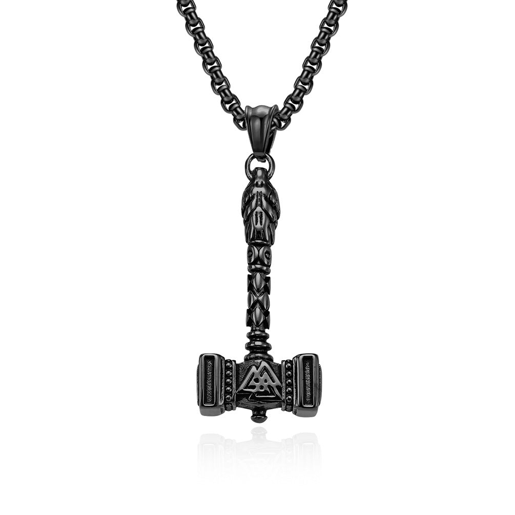 Nordic Viking Odin Thor's Hammer Stainless Steel Necklace