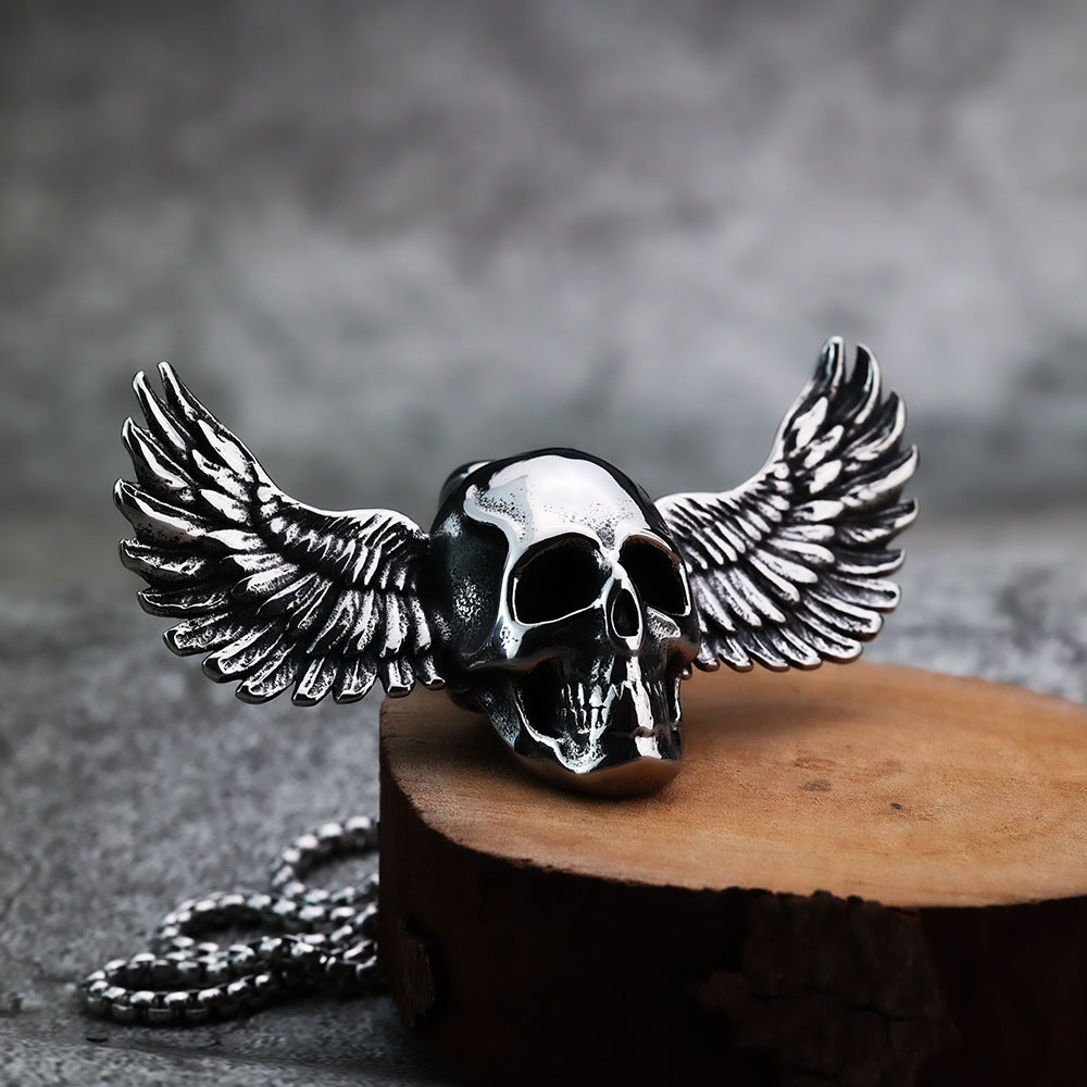 Cross-Border New Products Pendant Skull Domineering Feathers Jewelry for Men