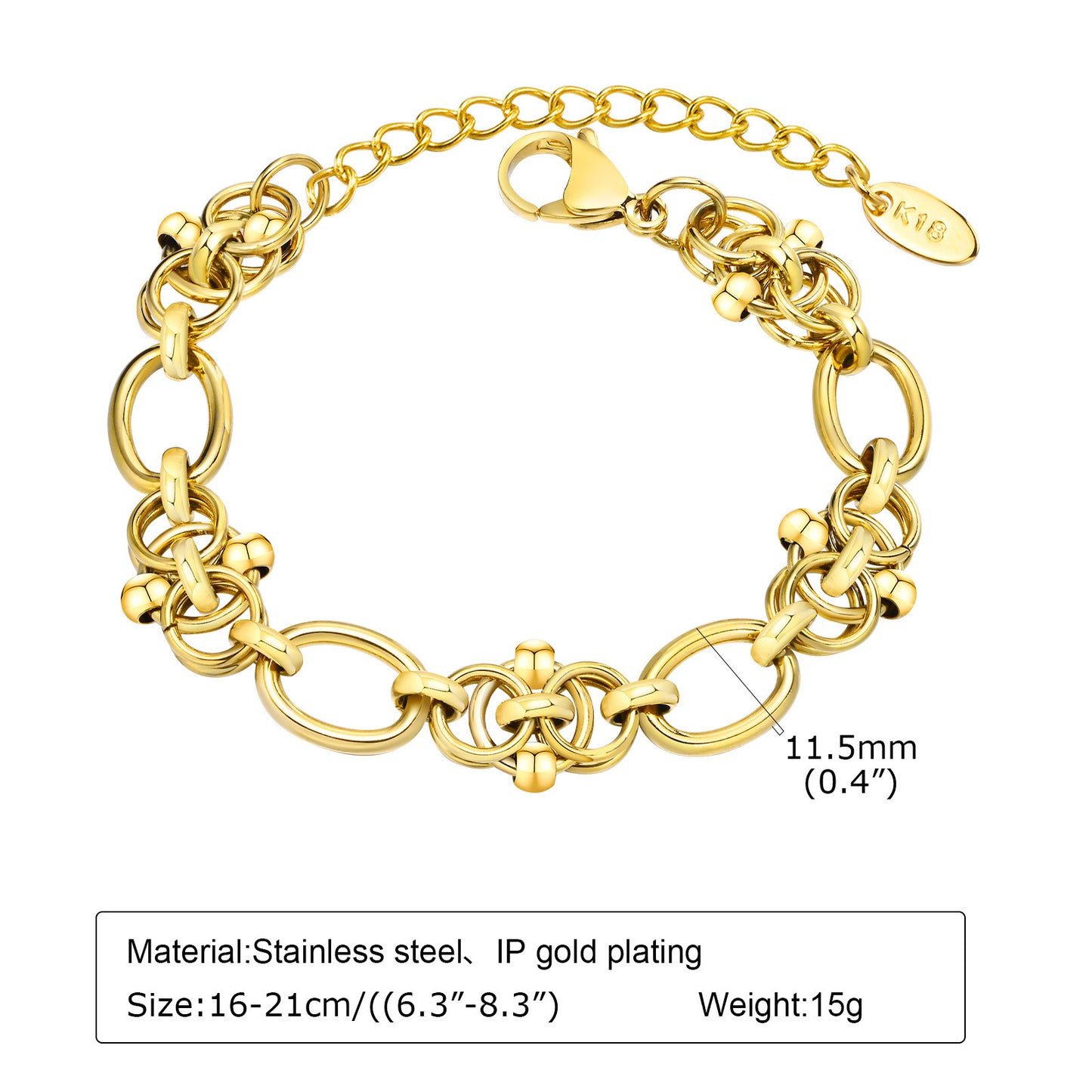 Gold Stainless Steel Handmade Chain Jewelry for Women
