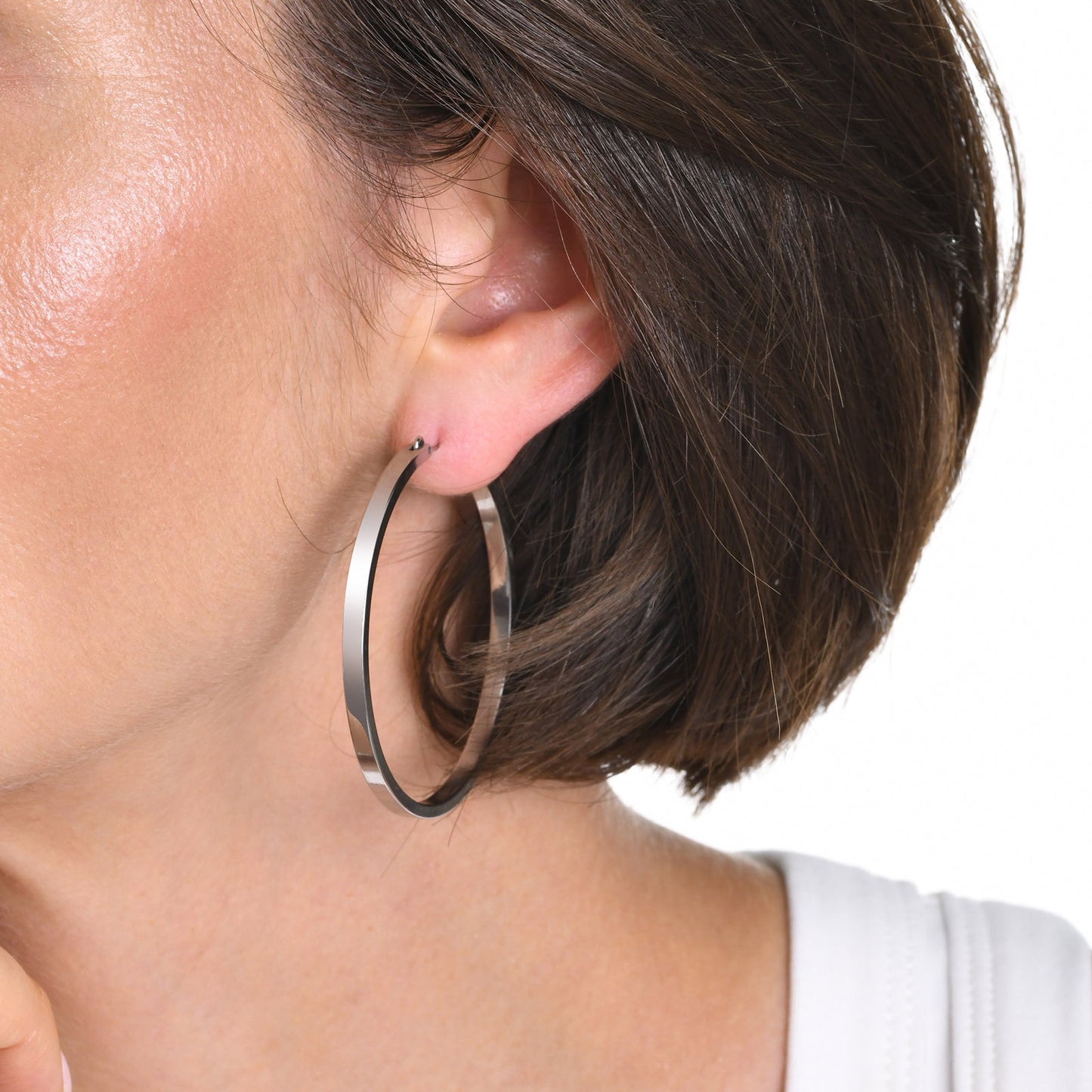 Ear Rings Plain Ring Earrings Titanium Steel Plated 18K Gold Women's Simple Fashionable