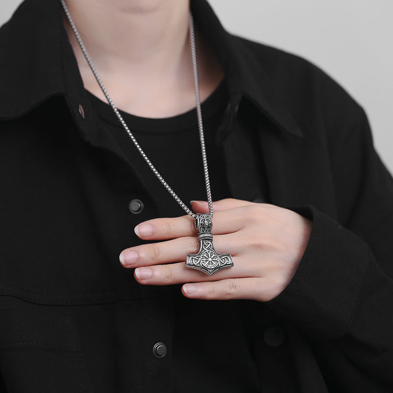 Titanium Steel Necklace - Vintage Nordic Viking Anchor