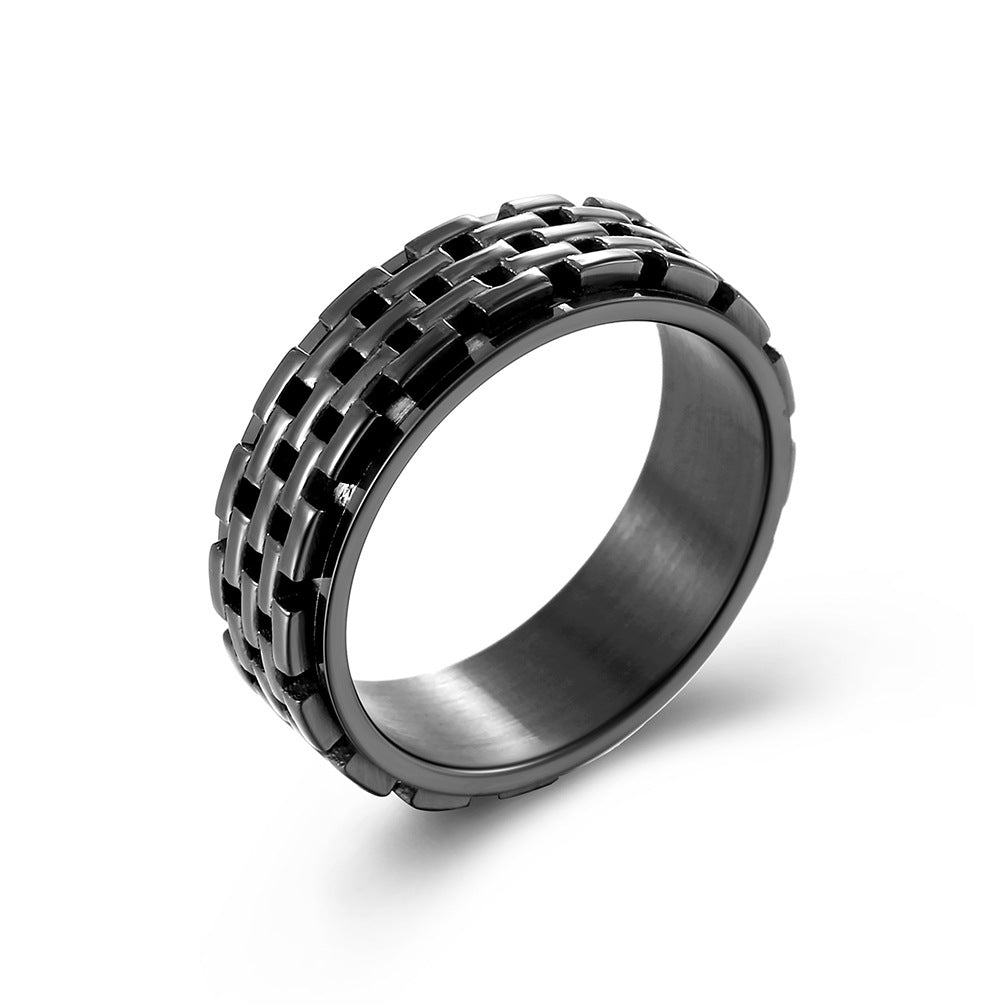 New Neutral Cold Wind Siege Titanium Steel Rotating Ring