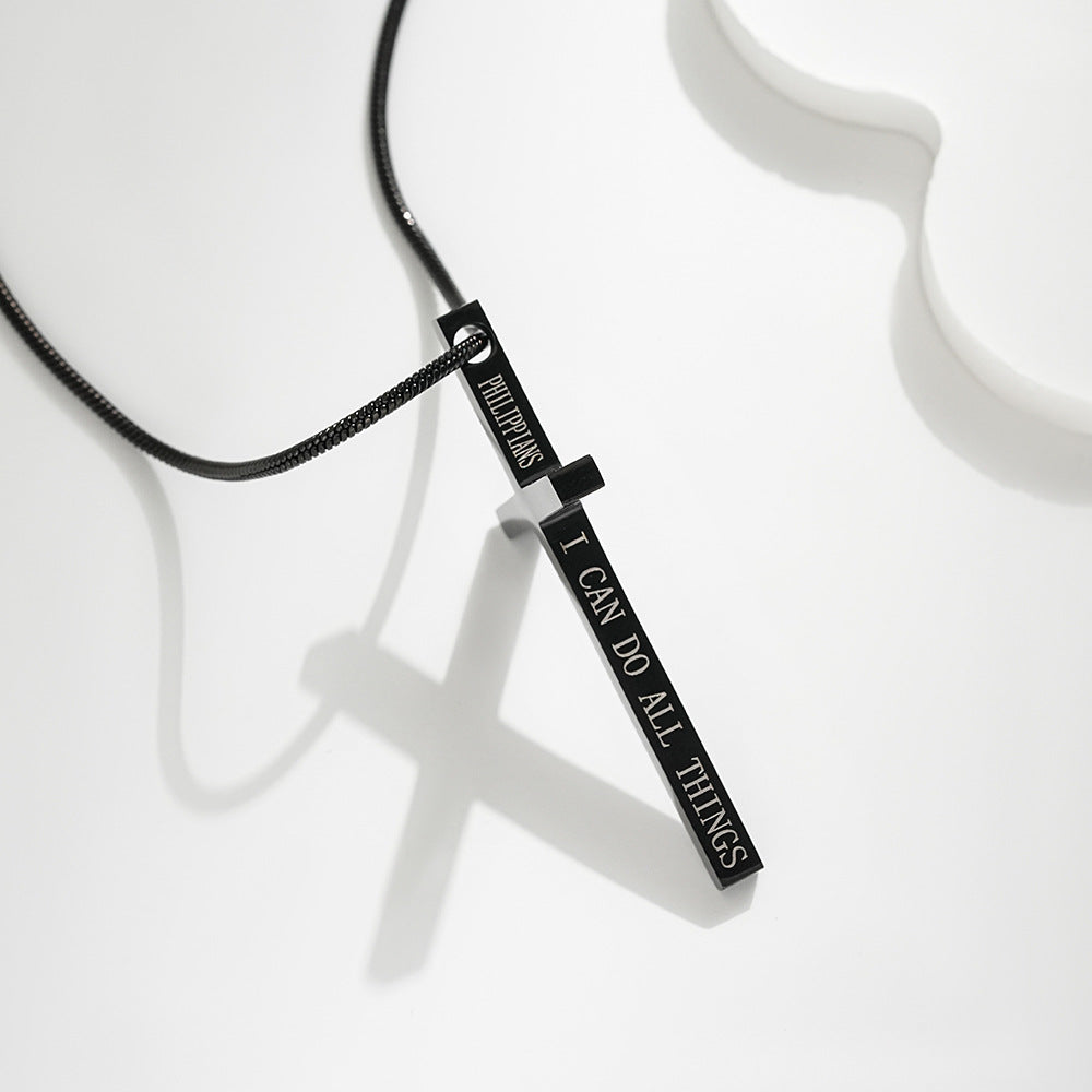 Planderful Titanium Steel Men Cross Necklace Hip Hop
