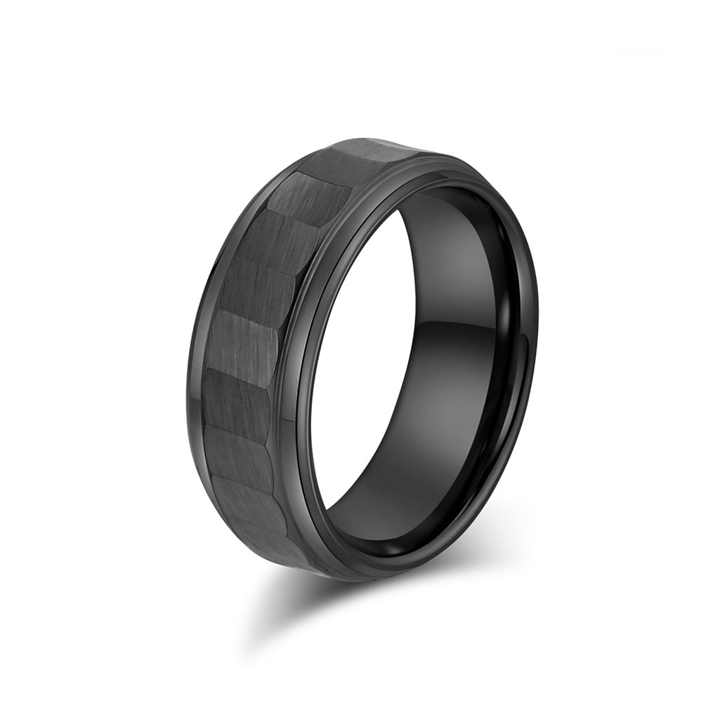 INS Simple Design Carbonized Tungsten Steel Ring for Men