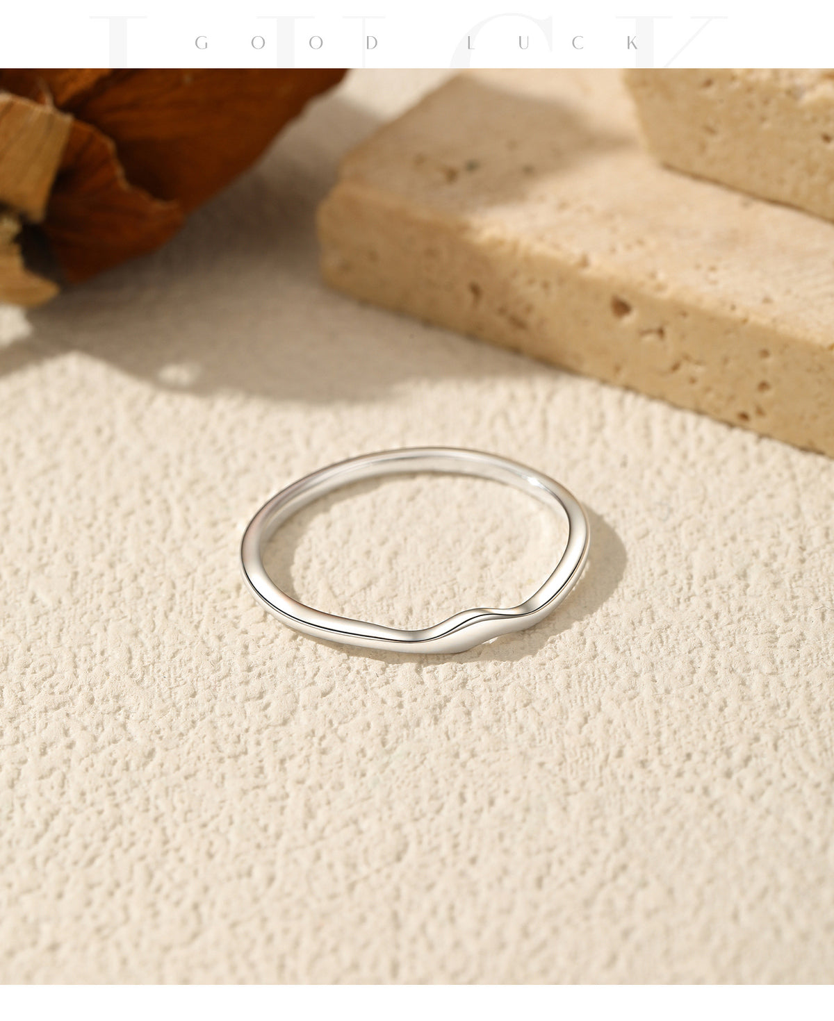 925 Sterling Silver Irregular Wave Ring