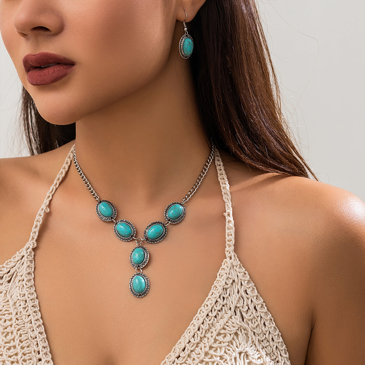 Heart-shaped Turquoise Thigh Chain Ornament from Europe and The United States