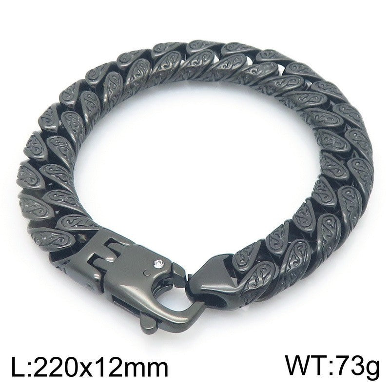 Trends Vacuum Plating Encrypted Cuban Chain Inlaid Zircon Bracelet